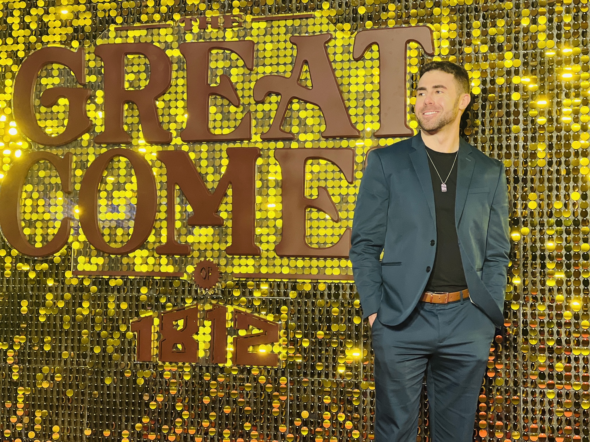 Great Comet sequin wall